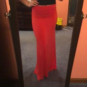 Charlotte Russe Coral Maxi Skirt